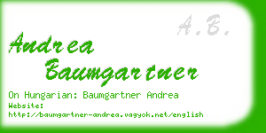 andrea baumgartner business card
